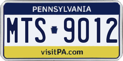 PA license plate MTS9012
