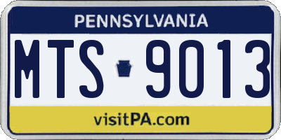 PA license plate MTS9013
