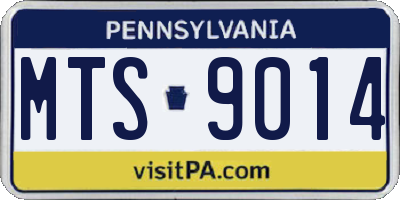PA license plate MTS9014