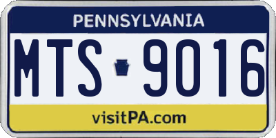 PA license plate MTS9016
