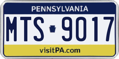 PA license plate MTS9017