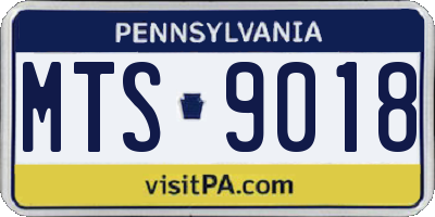 PA license plate MTS9018