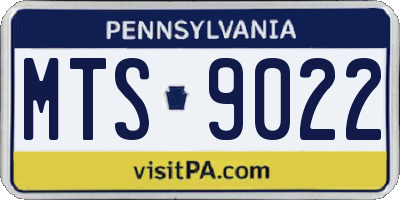 PA license plate MTS9022
