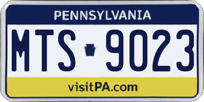 PA license plate MTS9023