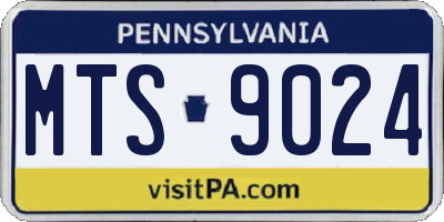 PA license plate MTS9024