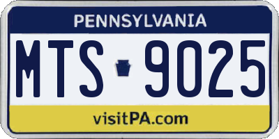 PA license plate MTS9025