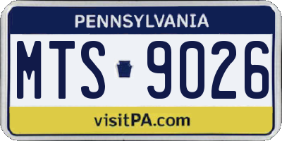 PA license plate MTS9026
