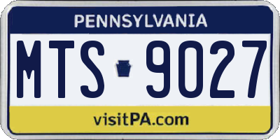 PA license plate MTS9027