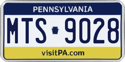 PA license plate MTS9028