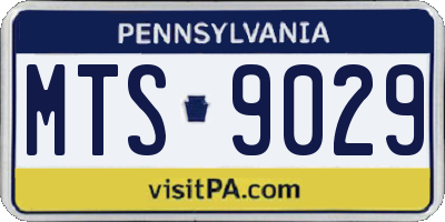 PA license plate MTS9029