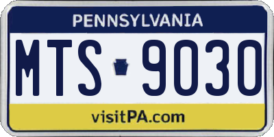 PA license plate MTS9030