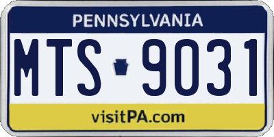 PA license plate MTS9031