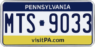 PA license plate MTS9033