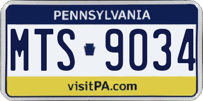 PA license plate MTS9034