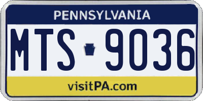 PA license plate MTS9036