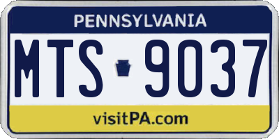 PA license plate MTS9037