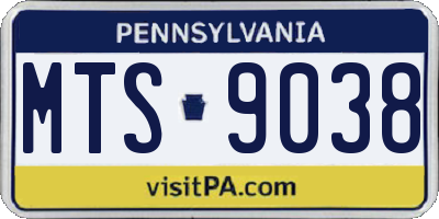 PA license plate MTS9038
