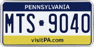PA license plate MTS9040