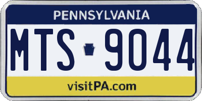 PA license plate MTS9044