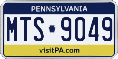 PA license plate MTS9049