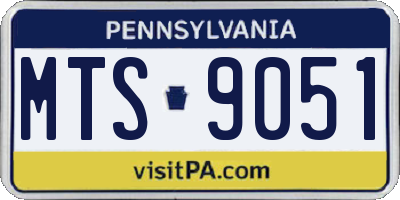 PA license plate MTS9051