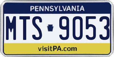 PA license plate MTS9053