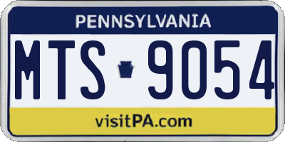 PA license plate MTS9054