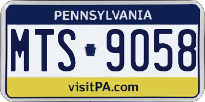 PA license plate MTS9058