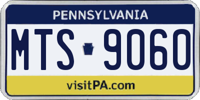 PA license plate MTS9060