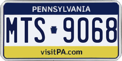 PA license plate MTS9068