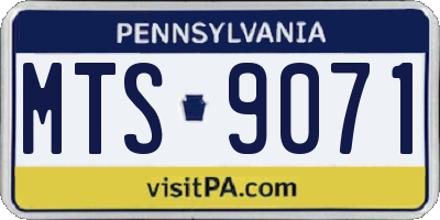 PA license plate MTS9071