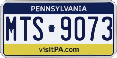 PA license plate MTS9073