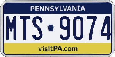 PA license plate MTS9074