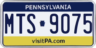 PA license plate MTS9075