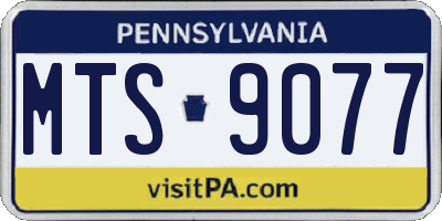 PA license plate MTS9077