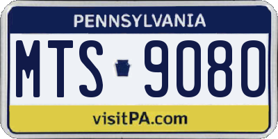 PA license plate MTS9080