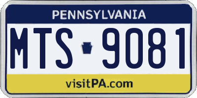 PA license plate MTS9081