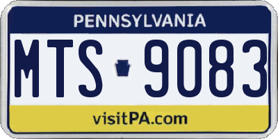 PA license plate MTS9083
