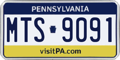 PA license plate MTS9091