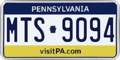 PA license plate MTS9094