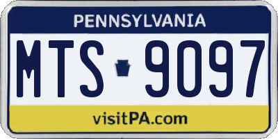 PA license plate MTS9097