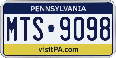 PA license plate MTS9098