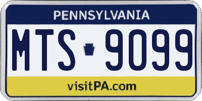 PA license plate MTS9099
