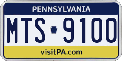 PA license plate MTS9100