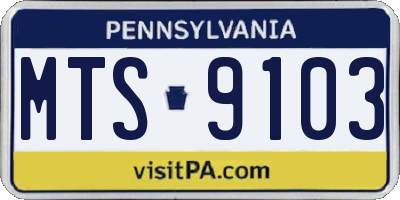 PA license plate MTS9103