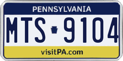 PA license plate MTS9104