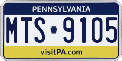 PA license plate MTS9105