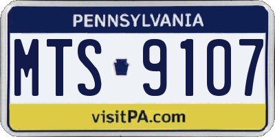 PA license plate MTS9107