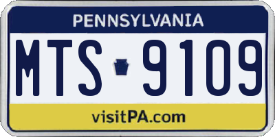 PA license plate MTS9109