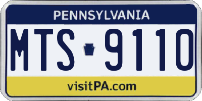 PA license plate MTS9110